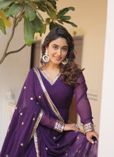 Magnificent Looking Gown in Purple Colour